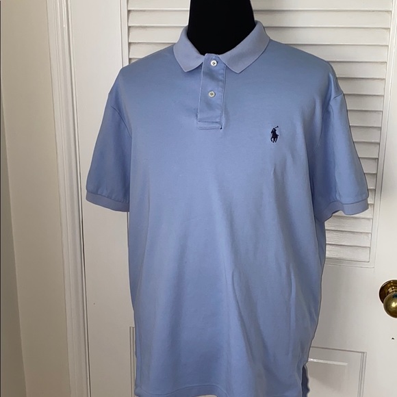 Iconic Ralph Lauren Polo Mesh Blue Polo with Logo - Picture 2 of 4